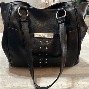 Rosetti - Black Shoulder/tote Bag with Silver Accents
